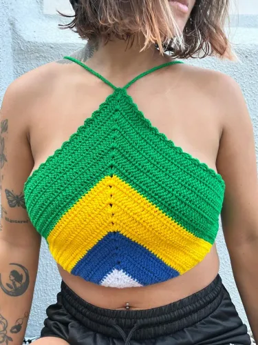 Cropped Brasil Crochê