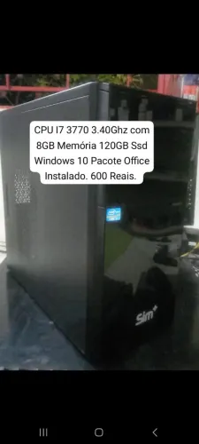 CPU I7 3770 3.40Ghz com 8GB Memória 120GB Ssd