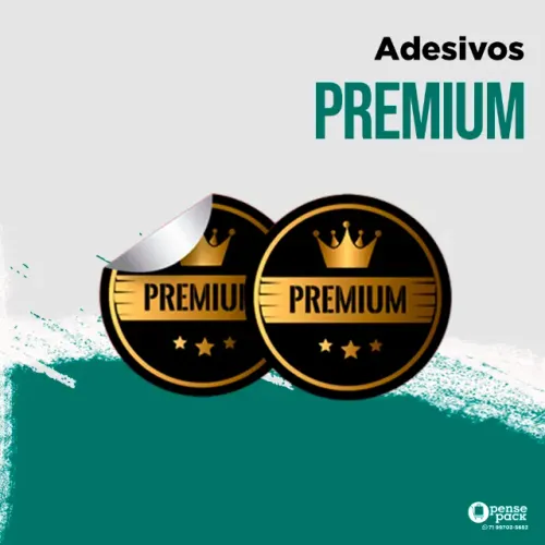 Embalagem Delivery - ADESIVO PREMIUM "HotStamping" 5x5cm (1000und) | Pronta Entrega