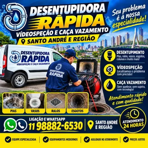 Desentupidora e caça vazamento