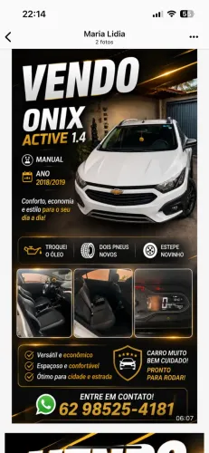 Chevrolet Onix Activ 1.4 8V Flex Mec. 4P 2019