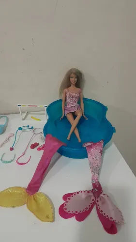 Barbie e diversos acessórios