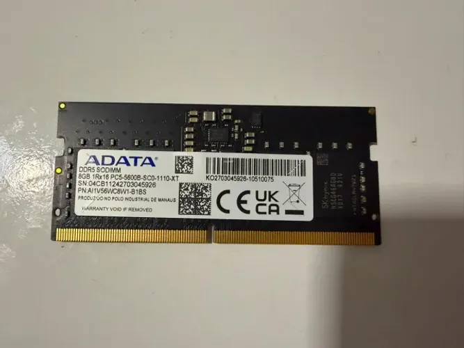 Memória RAM 8GB SODIMM ADATA 5600Mhz (para notebook)