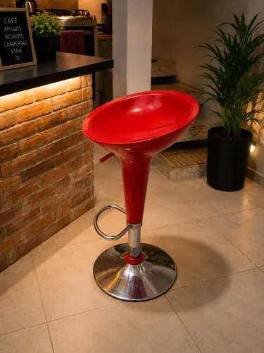 Banqueta Giratória Vermelha para Cozinha Americana e Área Gourmet