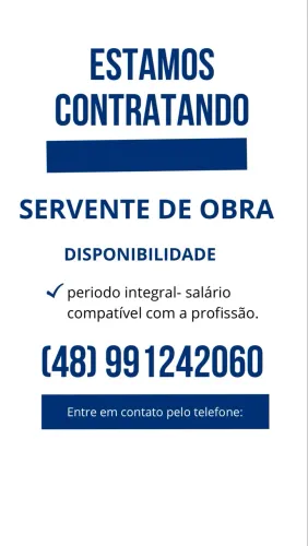 Vaga de servente de Obras