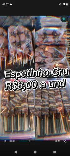 Espetinho cru pronto para Assar