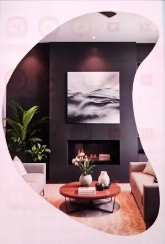 Espelho Orgânico 80x60 Decoração Grande (Modelo Lunar) NOVO NUNCA FOI USADO!!!