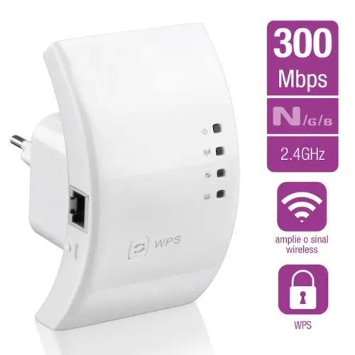 Repetidor de Sinal sem Fio Amplificador de Wi-Fi até 300mbps