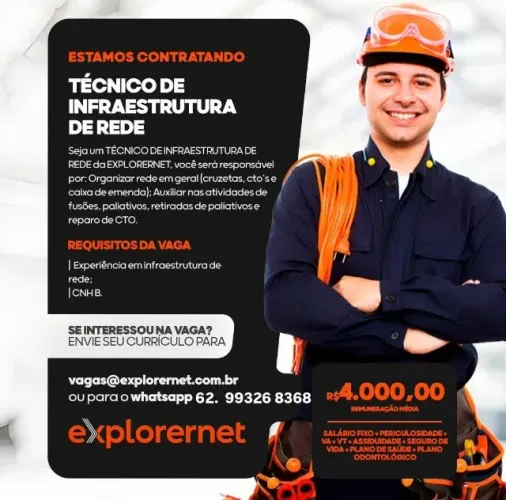 TÉCNICO DE INFRAESTRUTURA DE REDE - GOIÂNIA/GO
