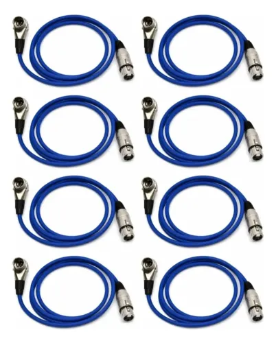 Kit 8 Cabos Balanceados Xlr 90° X Xlr Para Ui24r - 1 Metro