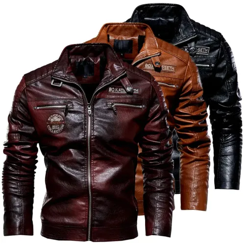 2022 Jaqueta De Couro Para Homens Nova Moda Casual Plus Cashmere Motocicletas.