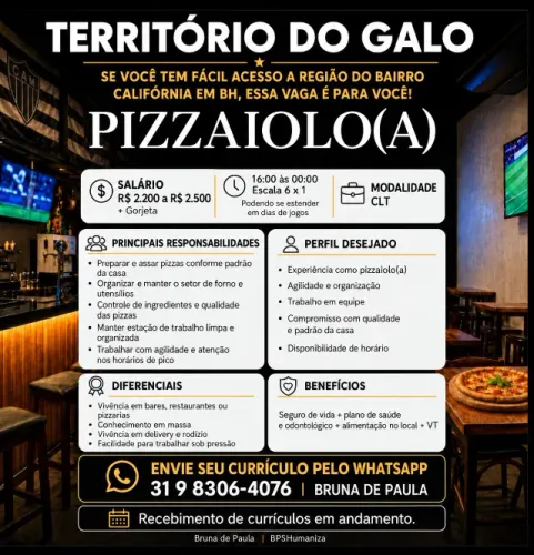Pizzaiolo com experiência