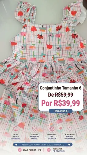 Conjunto estiloso infantil menina tam 6