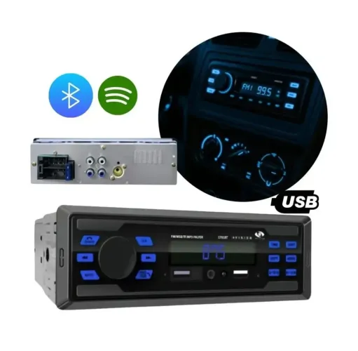 Rádio Som Automotivo Carro Mp3 Bluetooth 2 Usb Aux Fm Controle