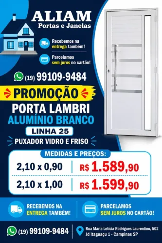 Porta lambri alumínio branco WhatsApp *
