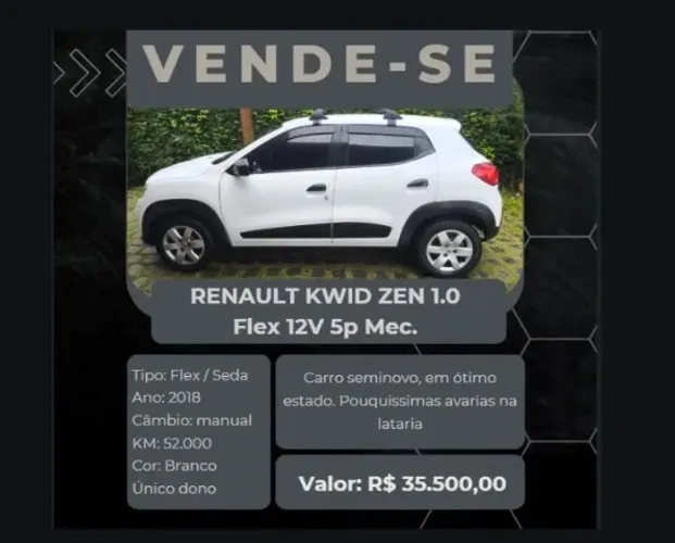 Renault Kwid Zen 1.0 Flex 12V 5P Mec. 2018