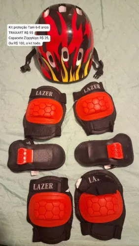 KIT PROTEÇÃO INFANTIL PATINS SKATE