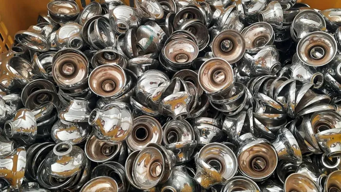 +700 canoplas de pvc cor inox