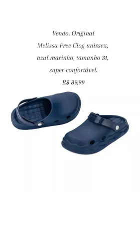 Melissa Free Clog unissex, azul escuro, 31