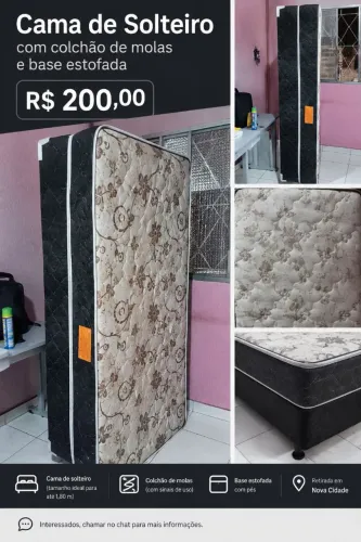 Cama de solteiro branca