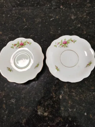 Kit Dois pires antigos Porcelana Renner Rosas - Colecão/Reposição