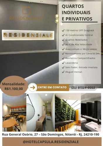 Quarto Mobiliado São Domingos - R$ 1.100 p/mes - UFF Gragoatá - Tudo Incluso