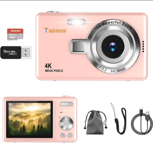 Tassos mini câmera digital 4kHD -1080