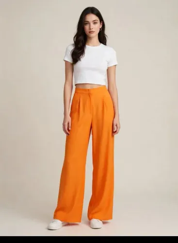 Calça pantalona laranja