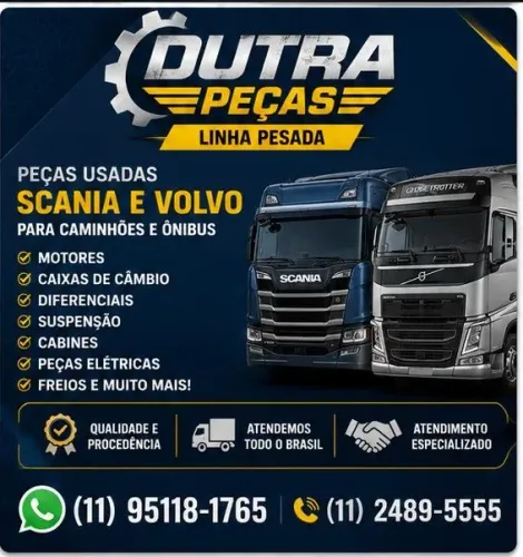 Peças para ônibus e caminhões Scânia e Volvo 