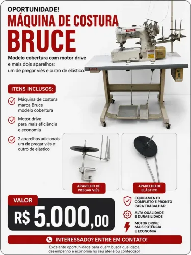 Máquina de costura modelo cobertura