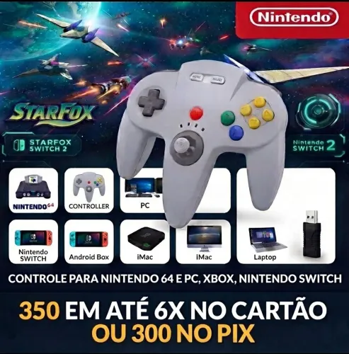 Controle para Nintendo 64, Nintendo switch,Pc e Xbox