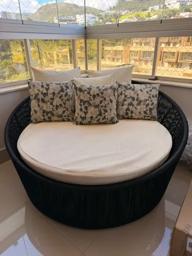Chaise Redonda Estilo Resort/Daybed para Varanda - Linda!