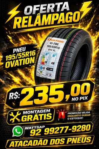 PNEU 195/55/16 OVATION R$:235,00 NO PIX