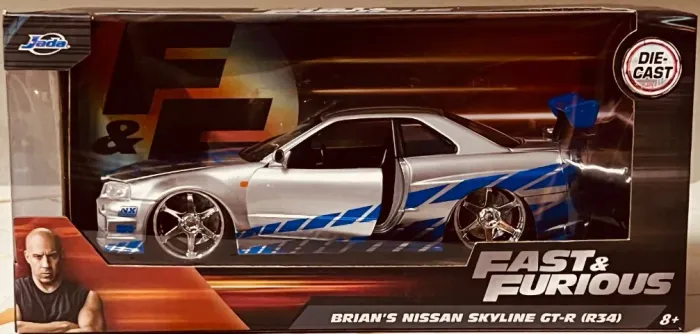 Jada Toys Fast & Furious Brian?s 2002 Nissan Skyline R34 1:24