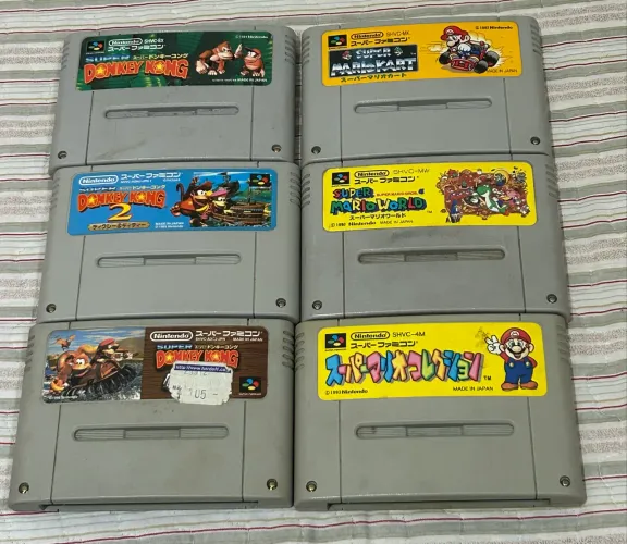 Lote com 2 trilogias- Mario e Dk - Sfc