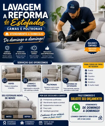 Lavagem e reforma a de estofados 