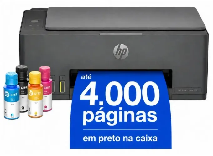 IMPRESSORA HP SMART TANK 589 NOVA LACRADA COM AS TINTAS