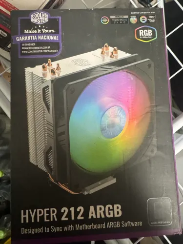 Cooler Processador Cooler Master Hyper 212 ARGB - Completo na Caixa