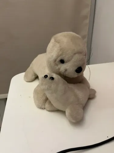 Pelúcia foca com foca bebê