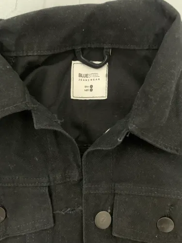 JAQUETA JEANS PRETA FEMININA 