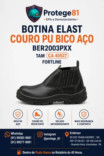 Botina Elástico Couro
