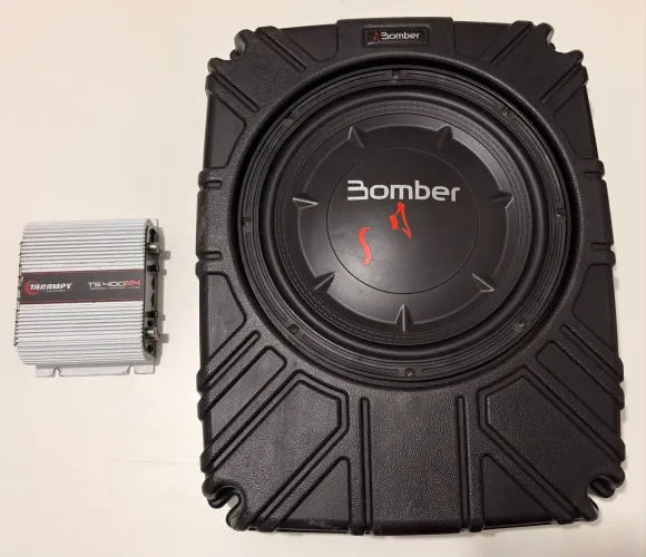 Caixa Slim Bomber 10? 200 Wrms + Taramps TS400x4 Funcionando Perfeito