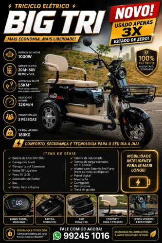 Vendo triciclo bug tree zero usado duas vezes
