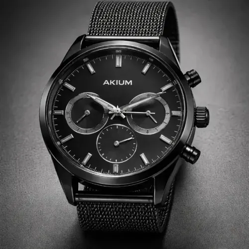 Relógio Akium Cityrun All Black Multifunção 44mm (semi Novo) quartz
