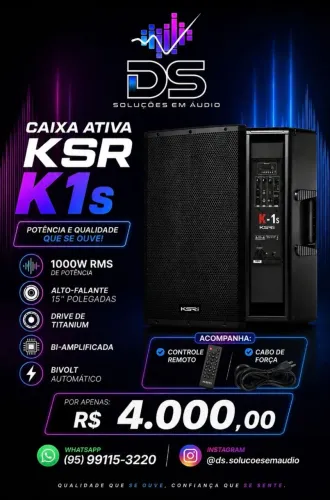 Vende-se Caixa Ativa KSR K1s Pro