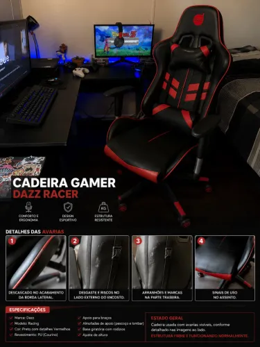 Cadeira Gamer Dazz Racer - Preço de desapego