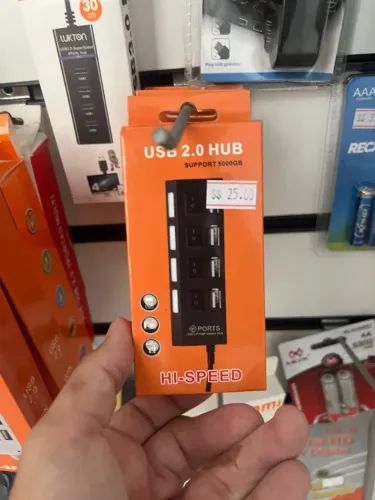 Hub usb 4 portas - suporta até 500gb