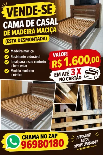 Cama madeira maciça 