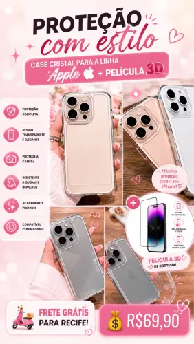 Capa 17 pro max + película 3D + frete grátis