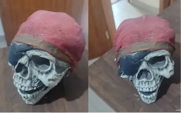 caveira pirata resina